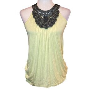 Crochet neckline blouse